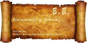 Borvendég Barna névjegykártya